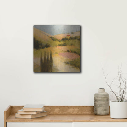 Luxe Metal Art 'Castello Pastine 2' by J. E. Knauf, Metal Wall Art,12x12