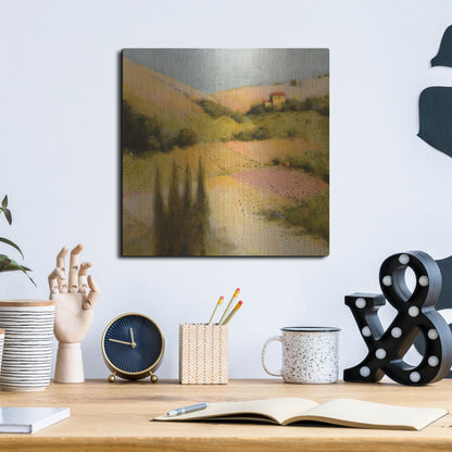 Luxe Metal Art 'Castello Pastine 2' by J. E. Knauf, Metal Wall Art,12x12