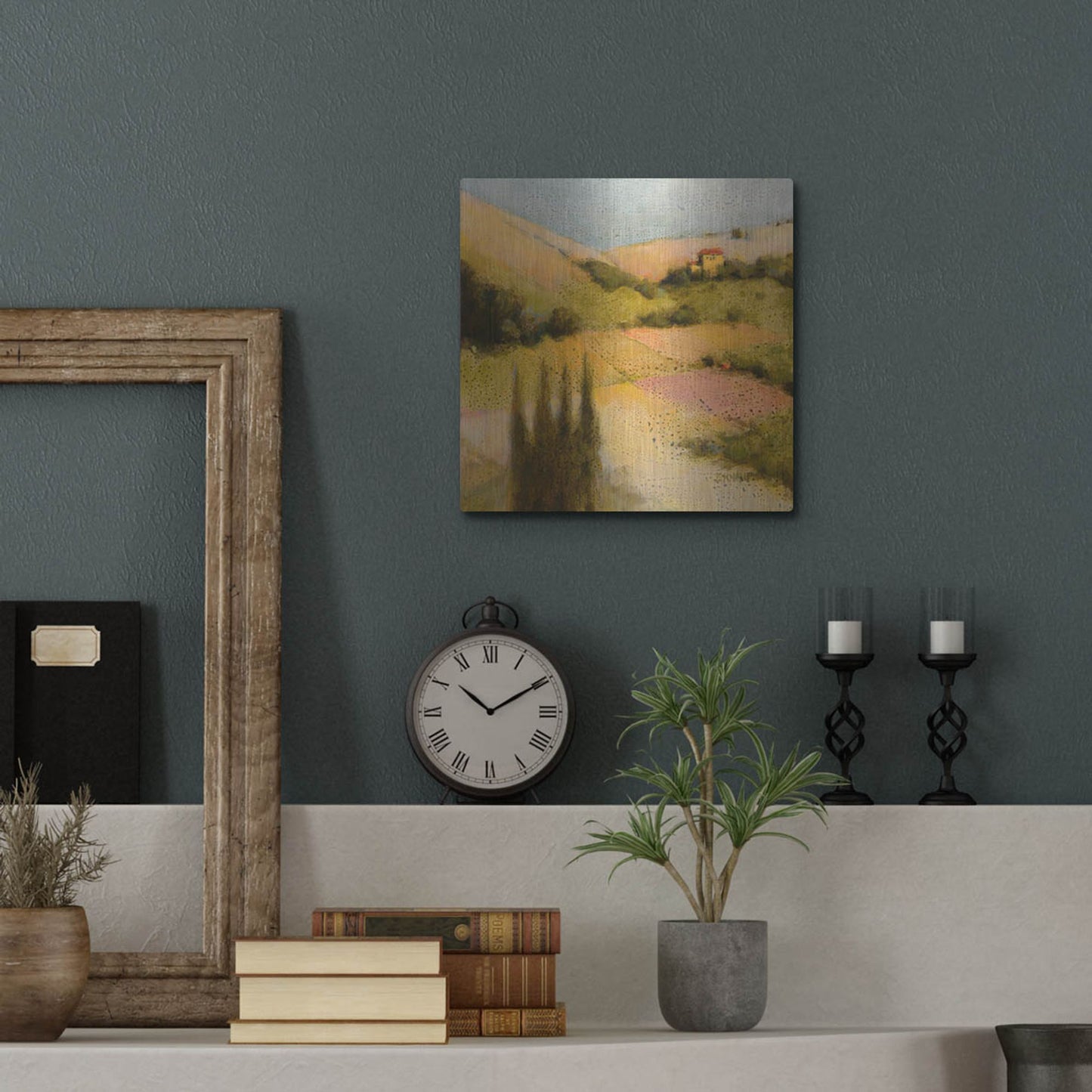 Luxe Metal Art 'Castello Pastine 2' by J. E. Knauf, Metal Wall Art,12x12