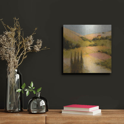 Luxe Metal Art 'Castello Pastine 2' by J. E. Knauf, Metal Wall Art,12x12
