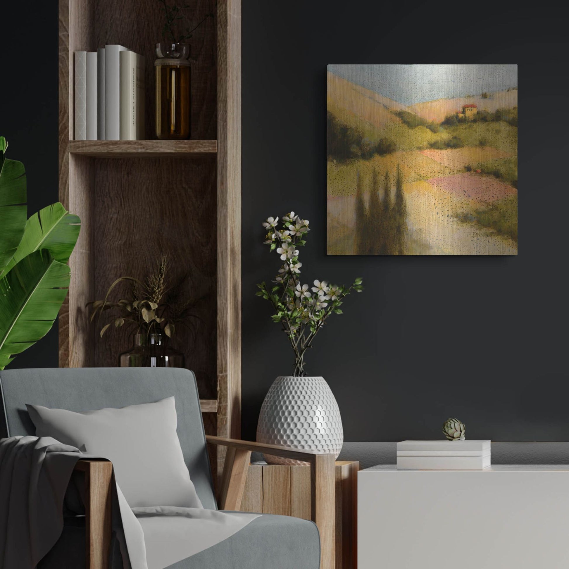 Luxe Metal Art 'Castello Pastine 2' by J. E. Knauf, Metal Wall Art,24x24