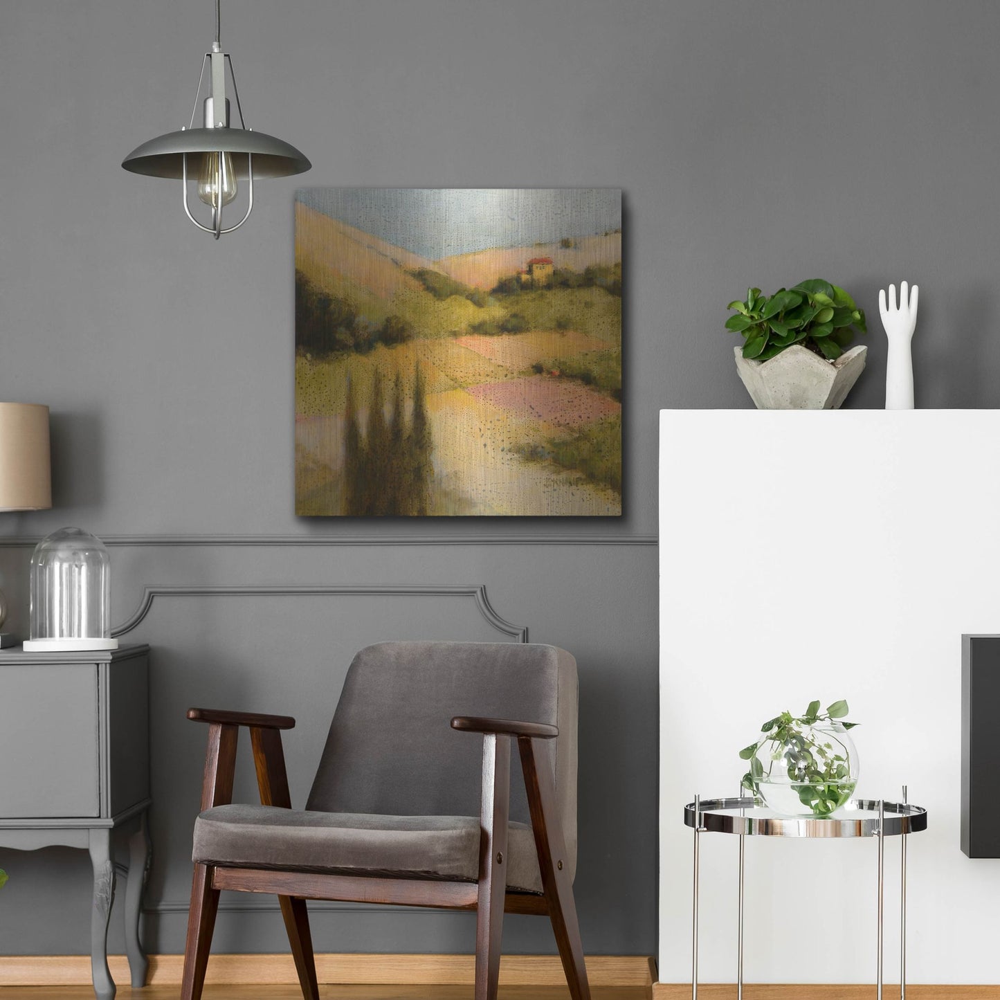 Luxe Metal Art 'Castello Pastine 2' by J. E. Knauf, Metal Wall Art,24x24