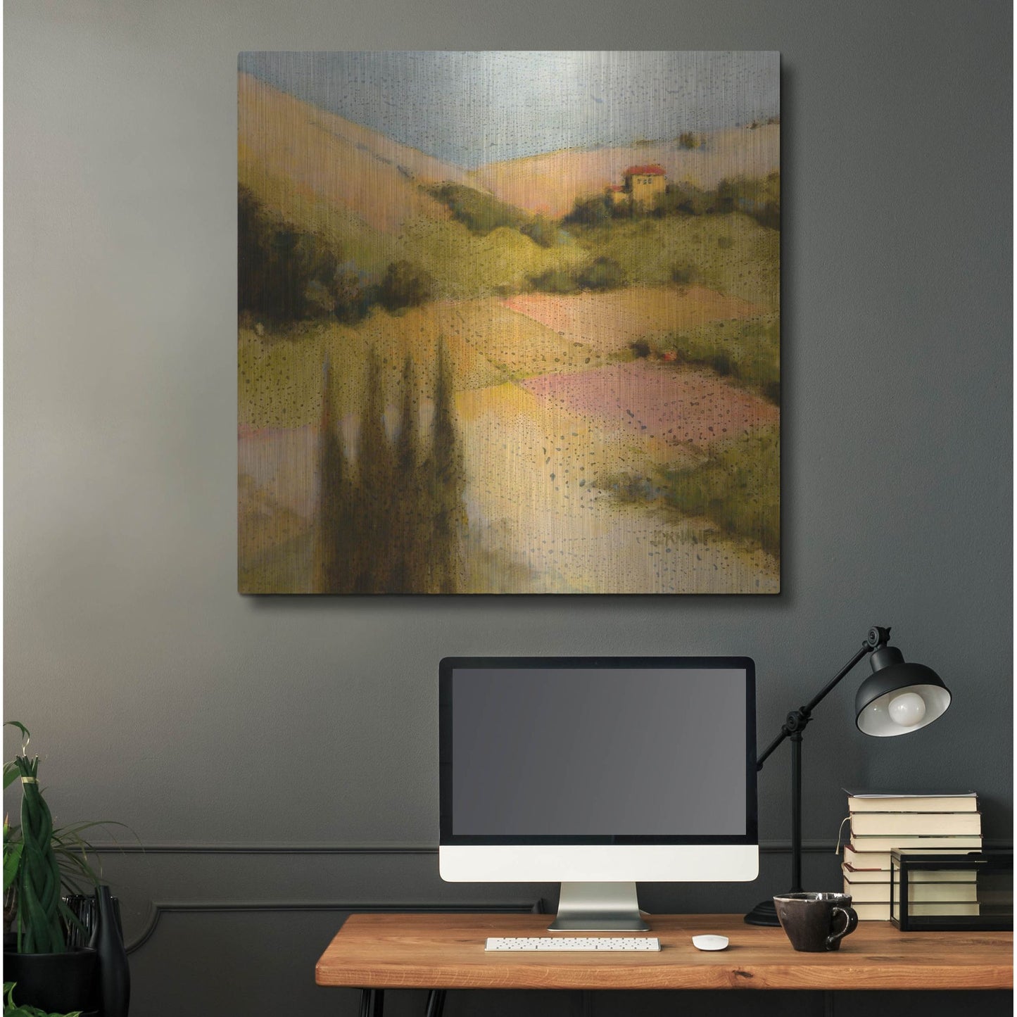 Luxe Metal Art 'Castello Pastine 2' by J. E. Knauf, Metal Wall Art,36x36