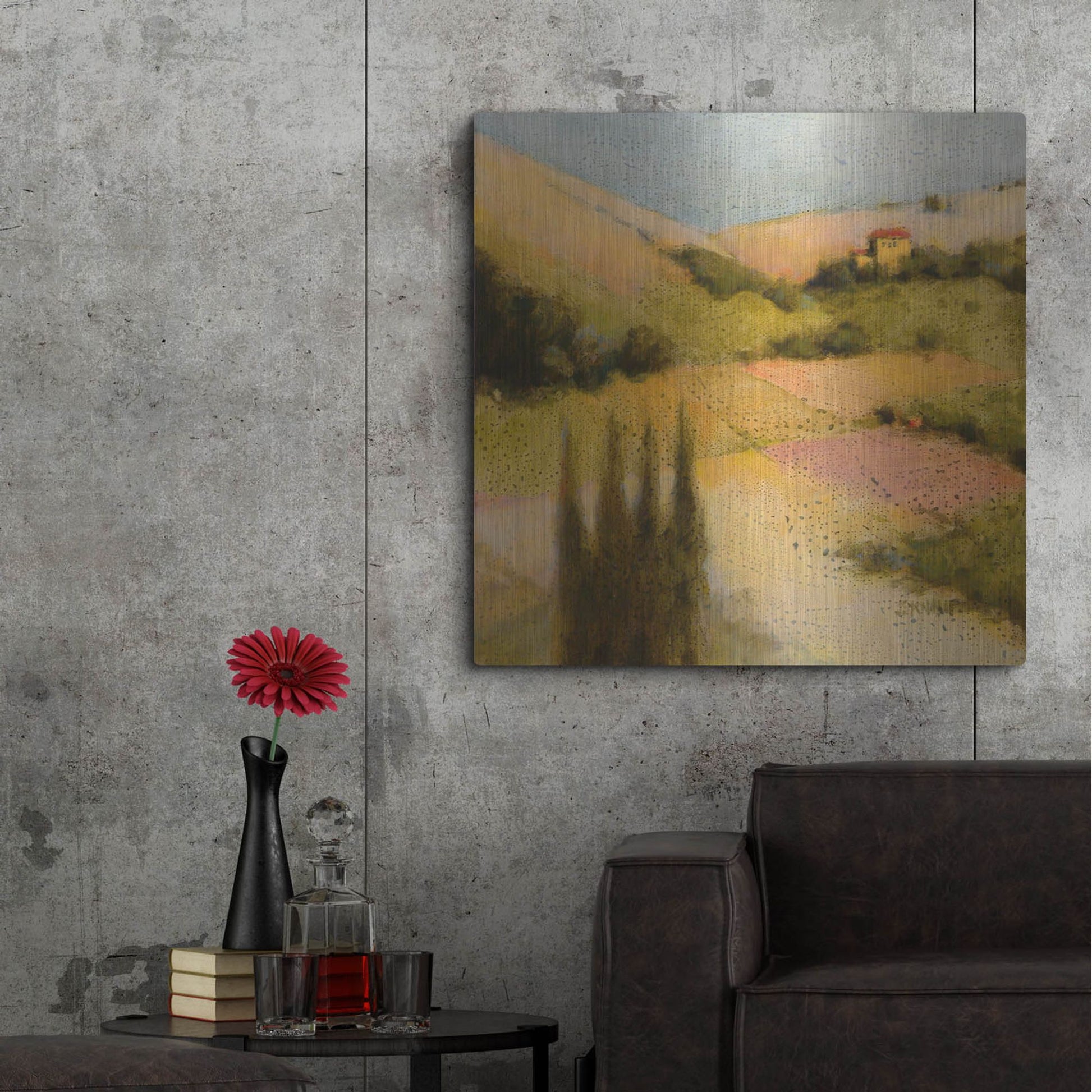 Luxe Metal Art 'Castello Pastine 2' by J. E. Knauf, Metal Wall Art,36x36