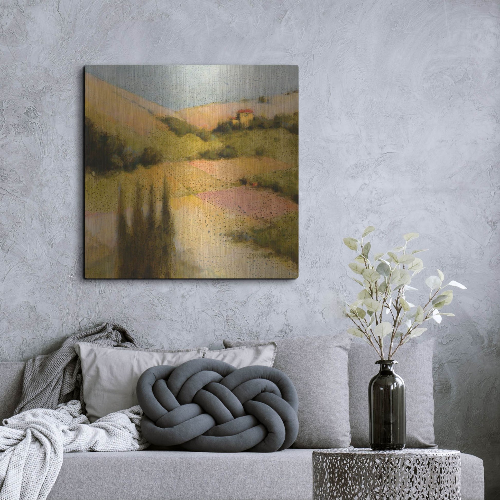 Luxe Metal Art 'Castello Pastine 2' by J. E. Knauf, Metal Wall Art,36x36