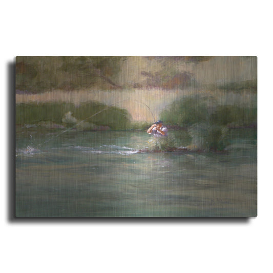 Luxe Metal Art 'Mike On The Deschutes' by J. E. Knauf, Metal Wall Art