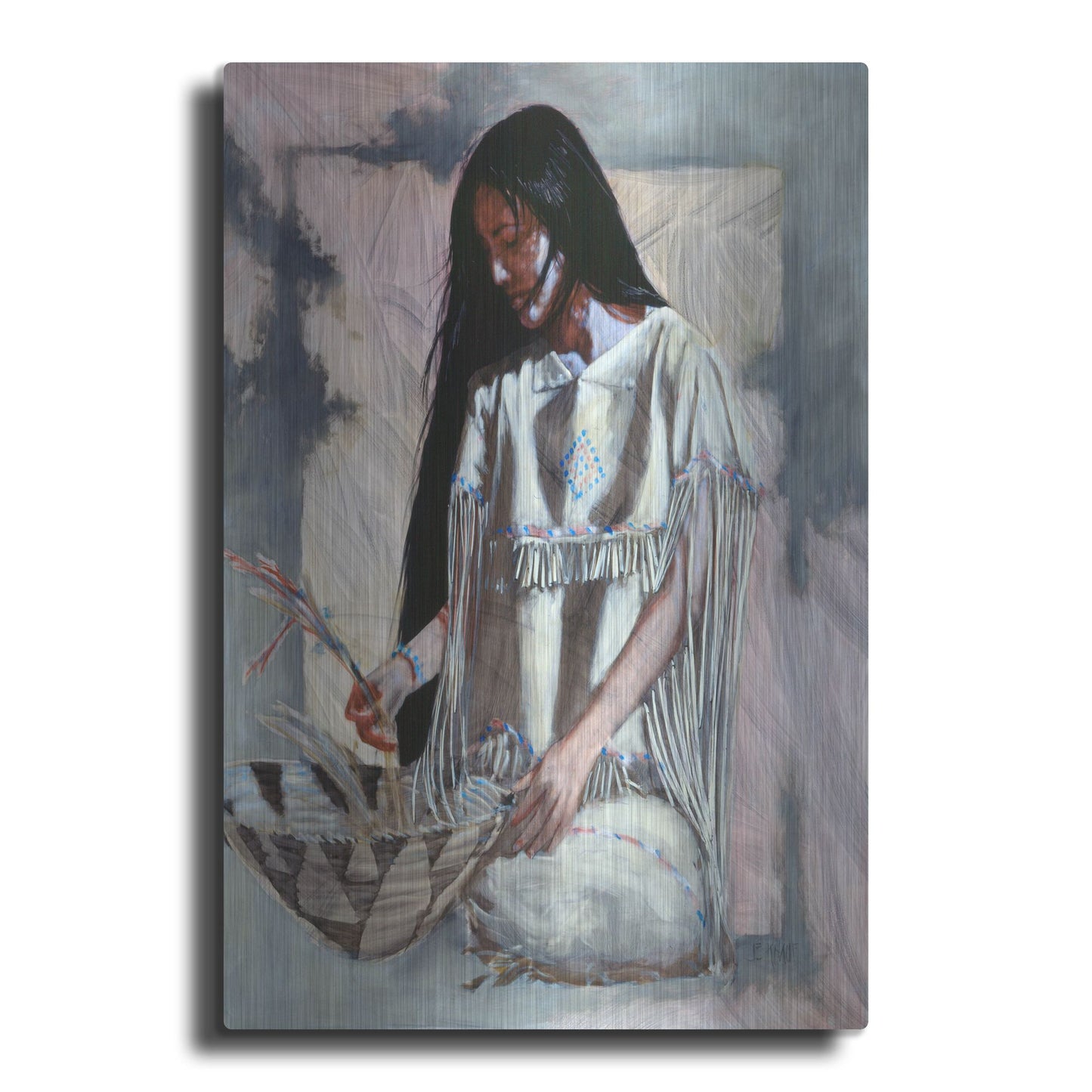 Luxe Metal Art 'Over My Shoulder' by J. E. Knauf, Metal Wall Art