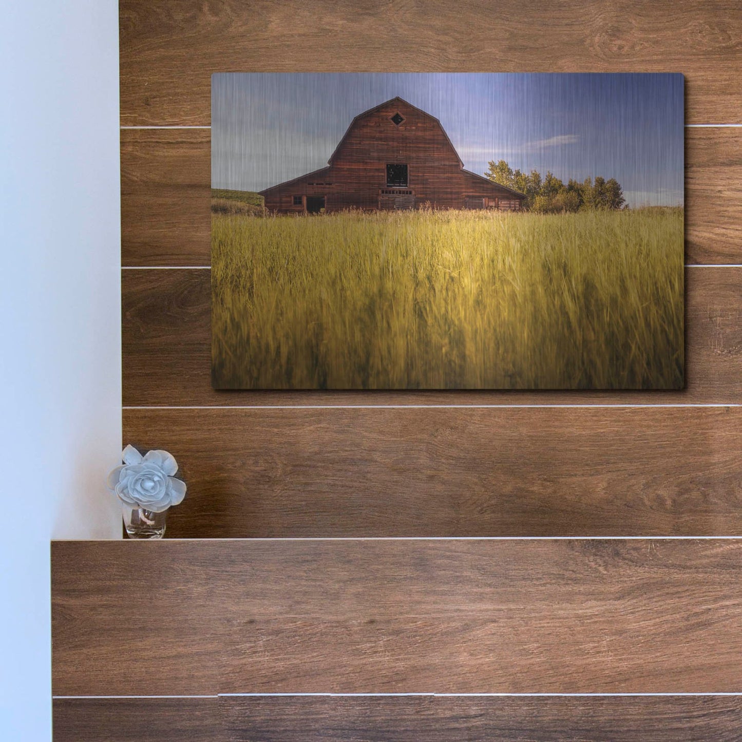 Luxe Metal Art 'Barn Sunset 1' by Joe Reimer Photography, Metal Wall Art,16x12