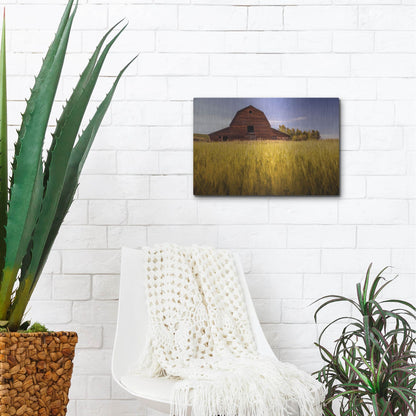 Luxe Metal Art 'Barn Sunset 1' by Joe Reimer Photography, Metal Wall Art,16x12