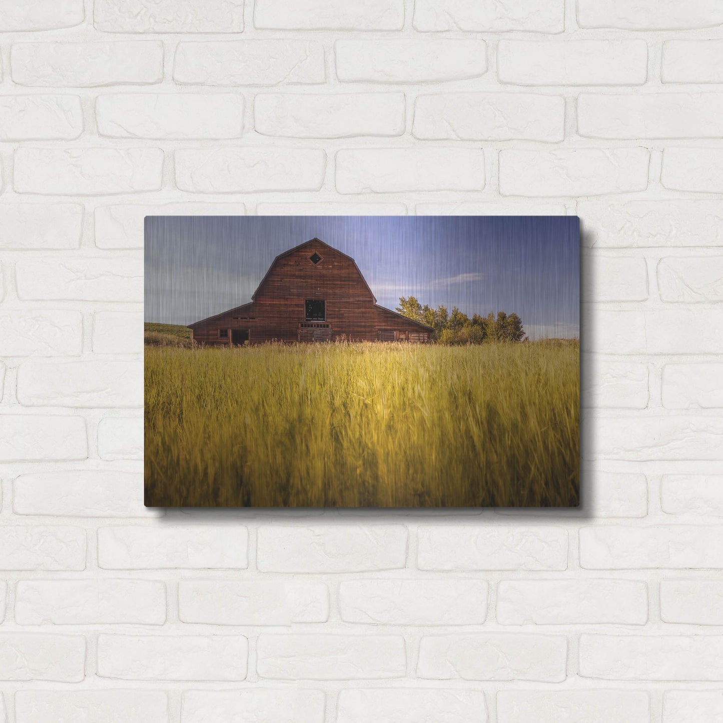 Luxe Metal Art 'Barn Sunset 1' by Joe Reimer Photography, Metal Wall Art,24x16