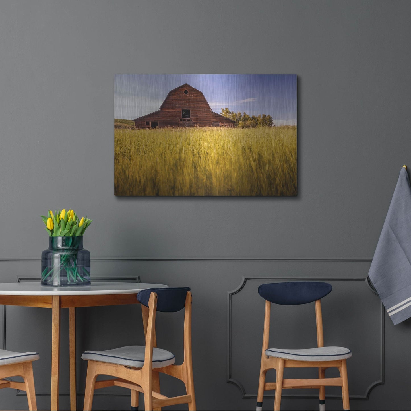 Luxe Metal Art 'Barn Sunset 1' by Joe Reimer Photography, Metal Wall Art,36x24