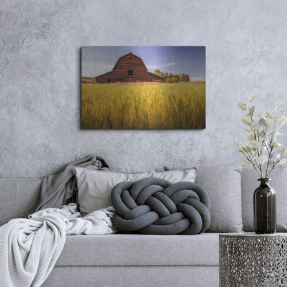 Luxe Metal Art 'Barn Sunset 1' by Joe Reimer Photography, Metal Wall Art,36x24