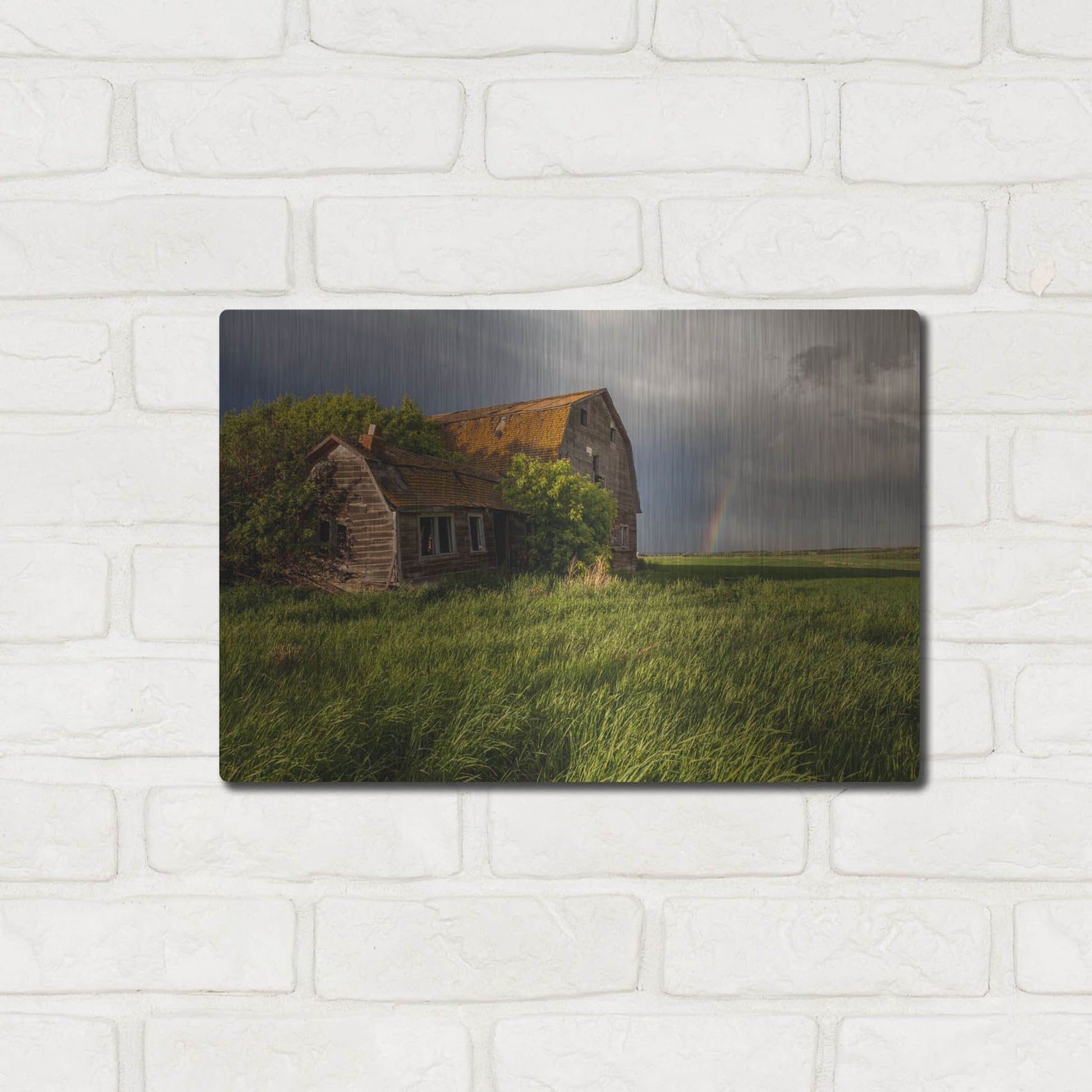 Luxe Metal Art 'Barn Sunset 2' by Joe Reimer Photography, Metal Wall Art,16x12