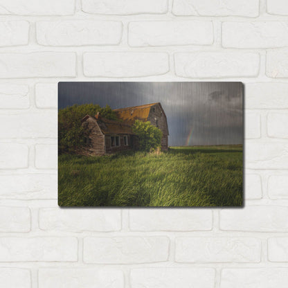 Luxe Metal Art 'Barn Sunset 2' by Joe Reimer Photography, Metal Wall Art,16x12