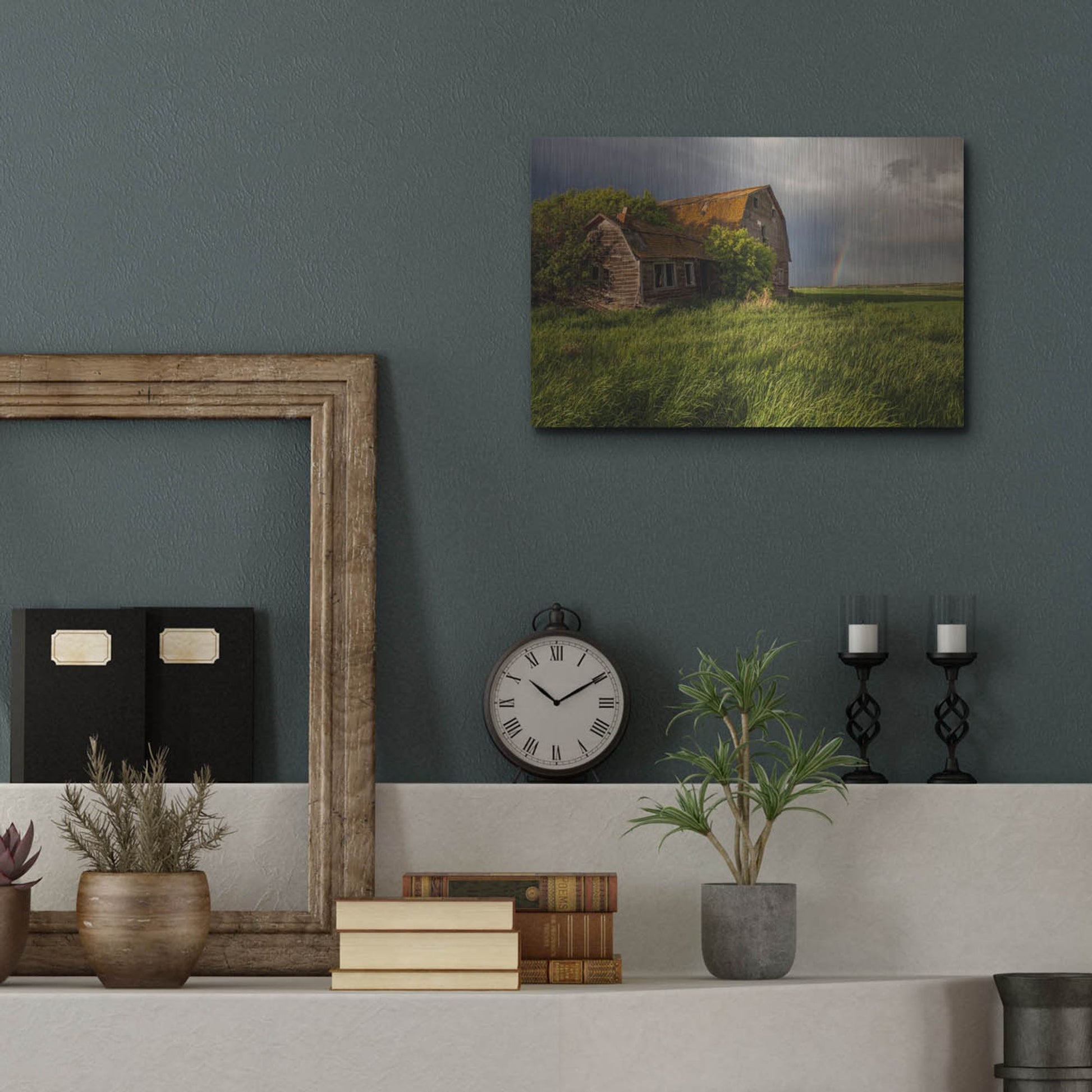 Luxe Metal Art 'Barn Sunset 2' by Joe Reimer Photography, Metal Wall Art,16x12