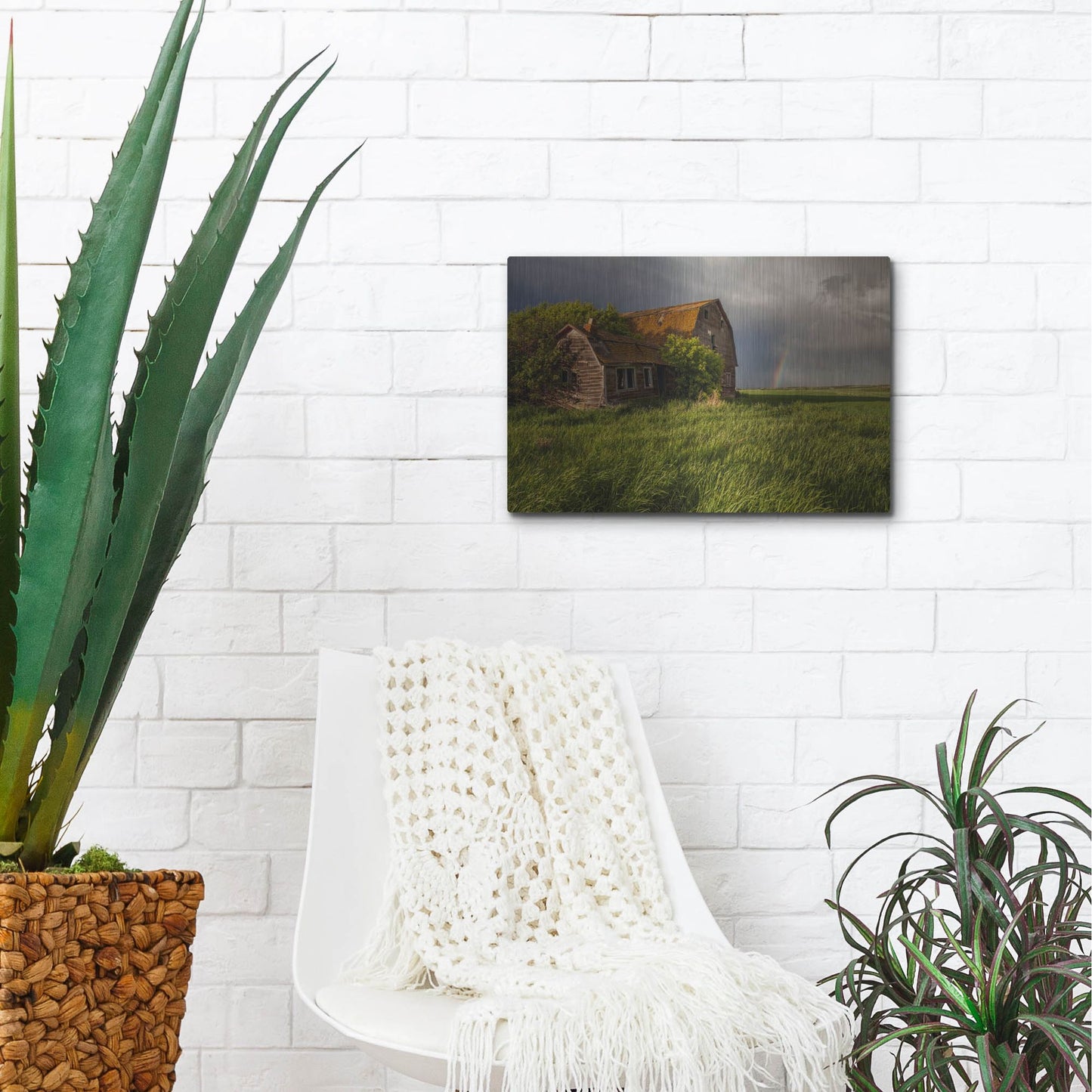 Luxe Metal Art 'Barn Sunset 2' by Joe Reimer Photography, Metal Wall Art,16x12