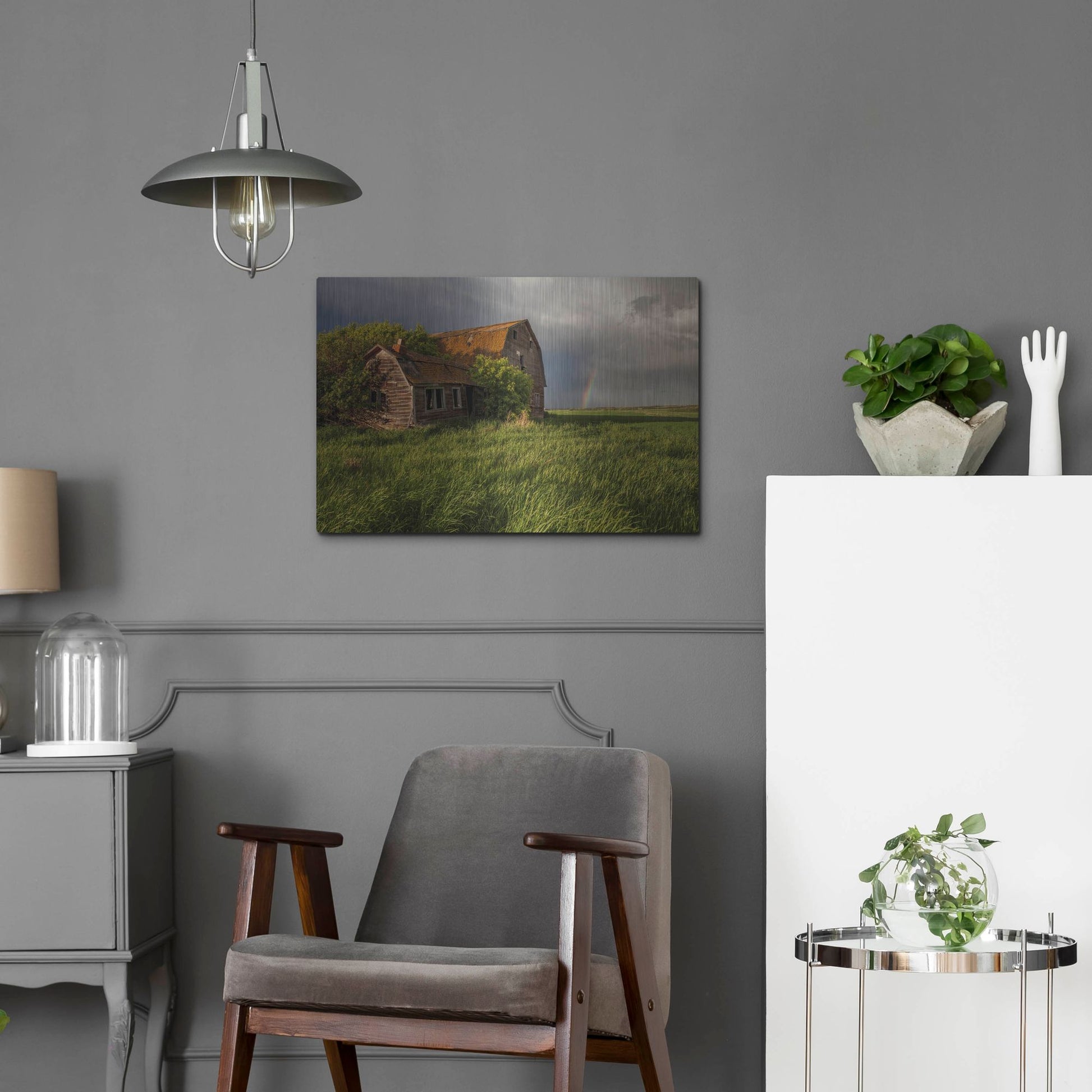 Luxe Metal Art 'Barn Sunset 2' by Joe Reimer Photography, Metal Wall Art,24x16