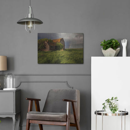 Luxe Metal Art 'Barn Sunset 2' by Joe Reimer Photography, Metal Wall Art,24x16