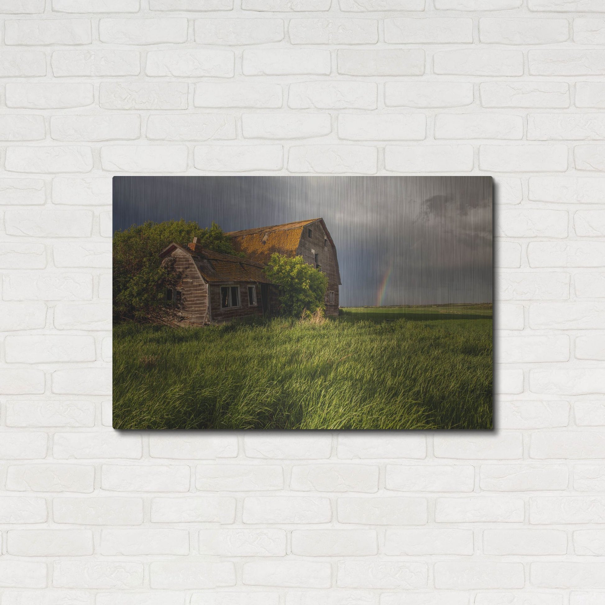 Luxe Metal Art 'Barn Sunset 2' by Joe Reimer Photography, Metal Wall Art,36x24