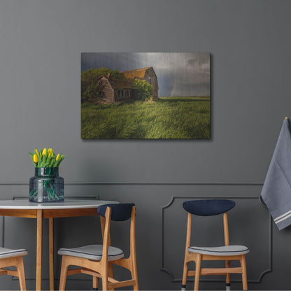 Luxe Metal Art 'Barn Sunset 2' by Joe Reimer Photography, Metal Wall Art,36x24