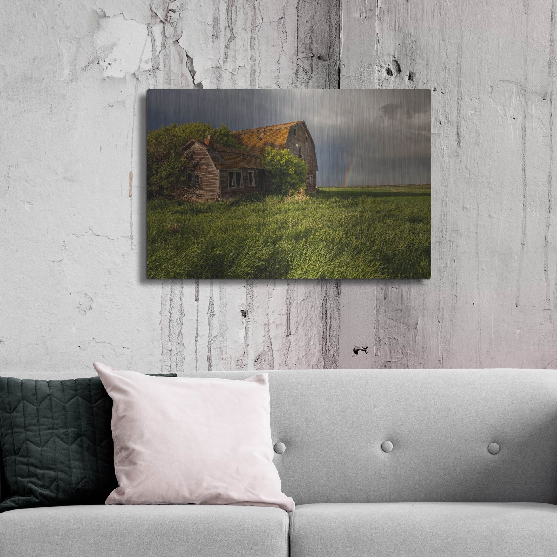 Luxe Metal Art 'Barn Sunset 2' by Joe Reimer Photography, Metal Wall Art,36x24