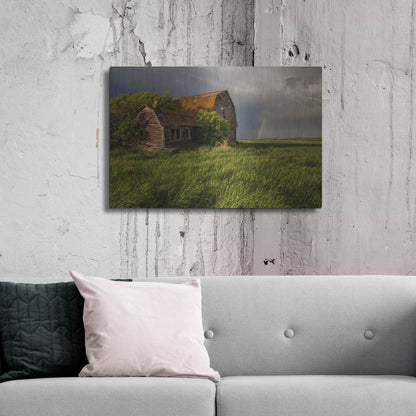 Luxe Metal Art 'Barn Sunset 2' by Joe Reimer Photography, Metal Wall Art,36x24