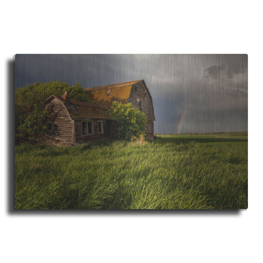 Luxe Metal Art 'Barn Sunset 2' by Joe Reimer Photography, Metal Wall Art