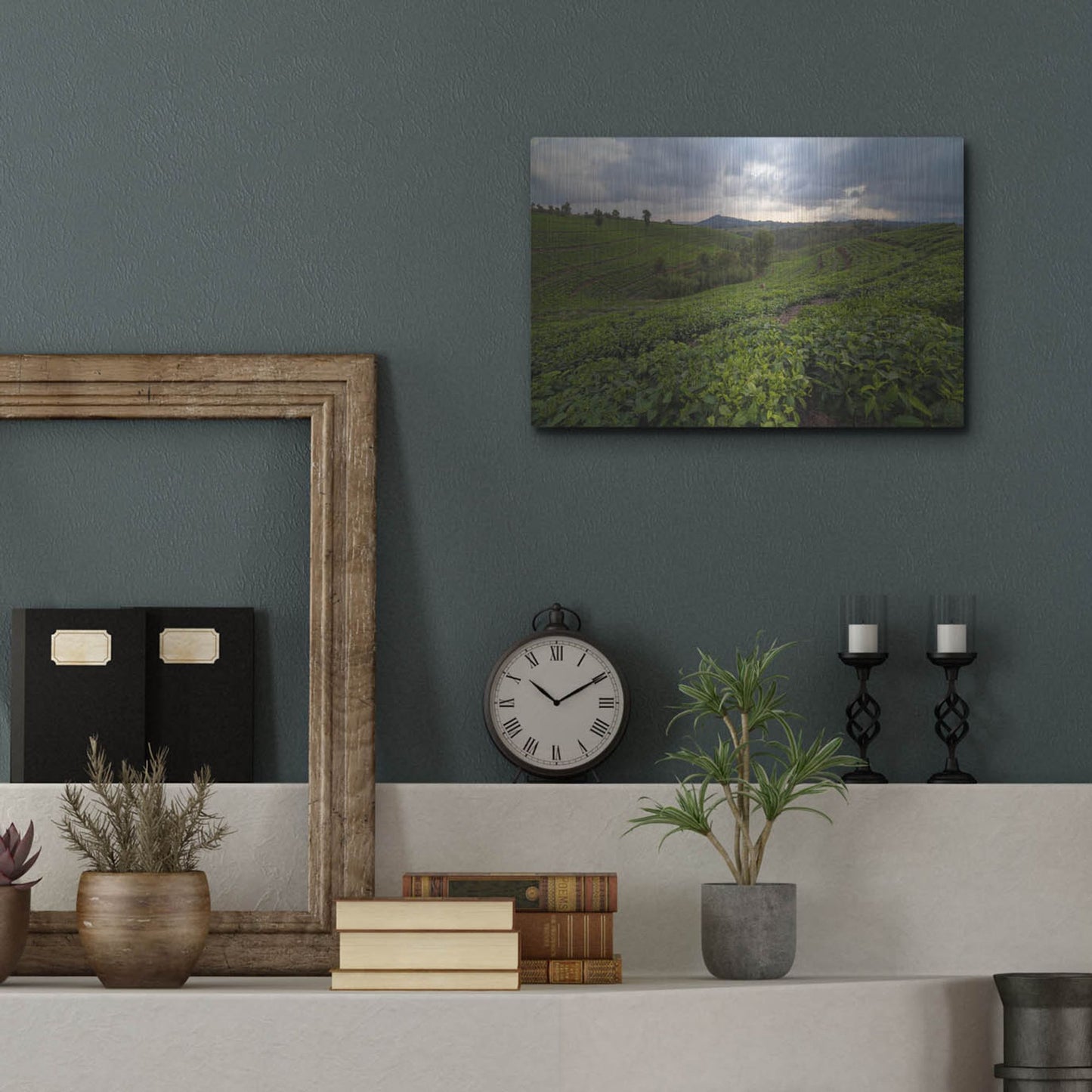Luxe Metal Art 'Burundi Tea Field' by Joe Reimer Photography, Metal Wall Art,16x12