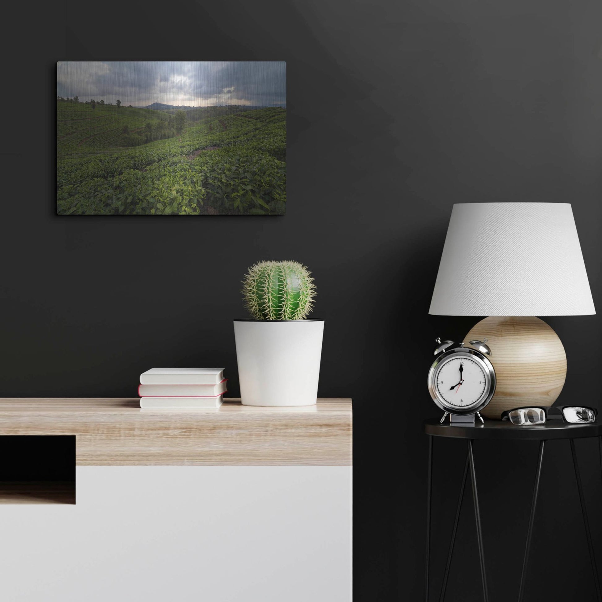 Luxe Metal Art 'Burundi Tea Field' by Joe Reimer Photography, Metal Wall Art,24x16
