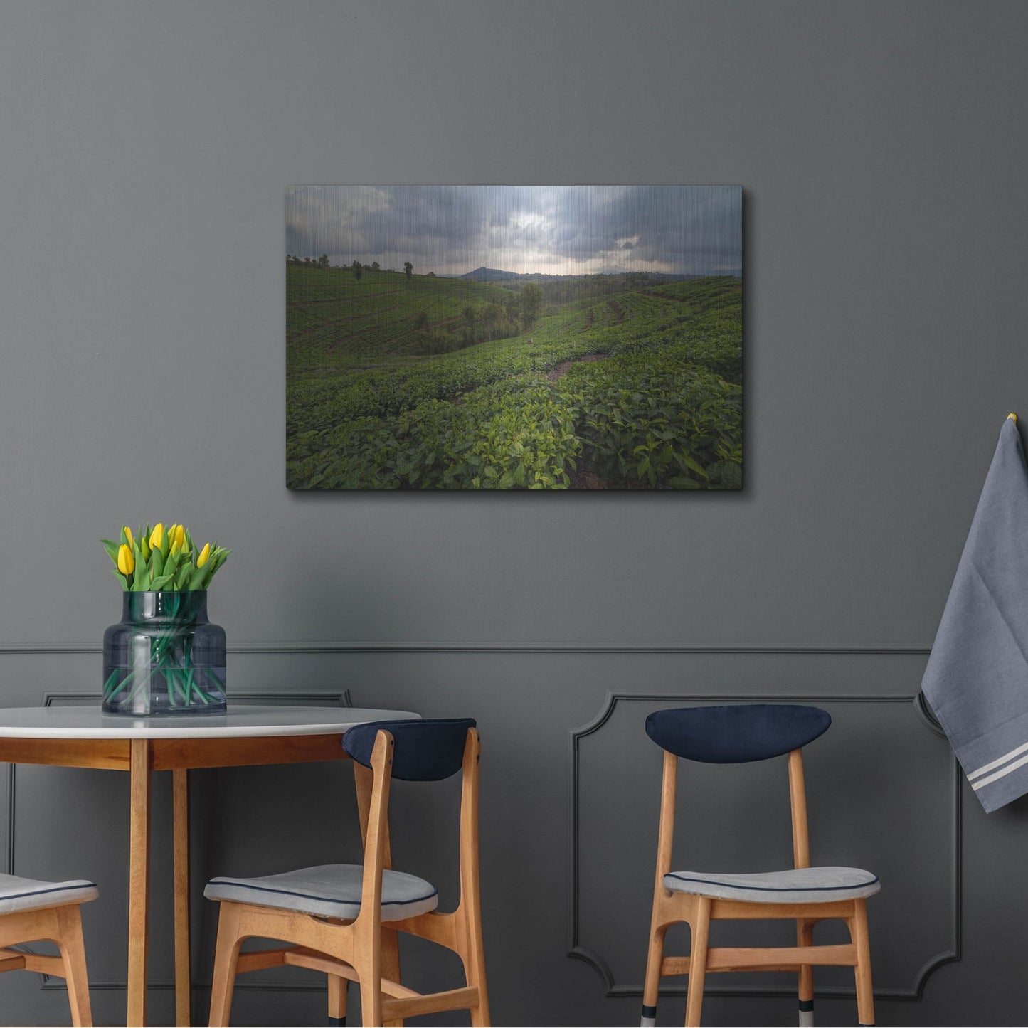 Luxe Metal Art 'Burundi Tea Field' by Joe Reimer Photography, Metal Wall Art,36x24