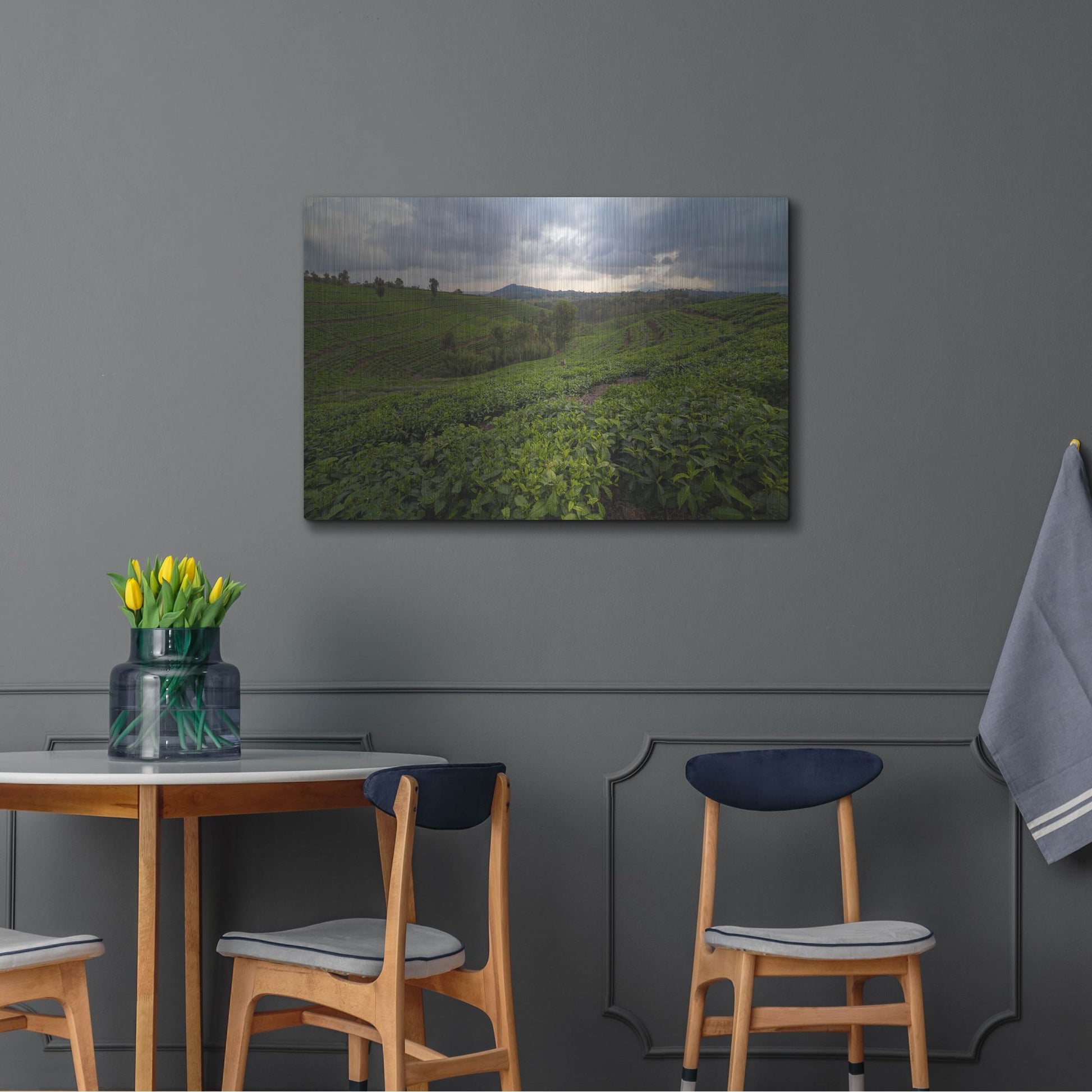 Luxe Metal Art 'Burundi Tea Field' by Joe Reimer Photography, Metal Wall Art,36x24