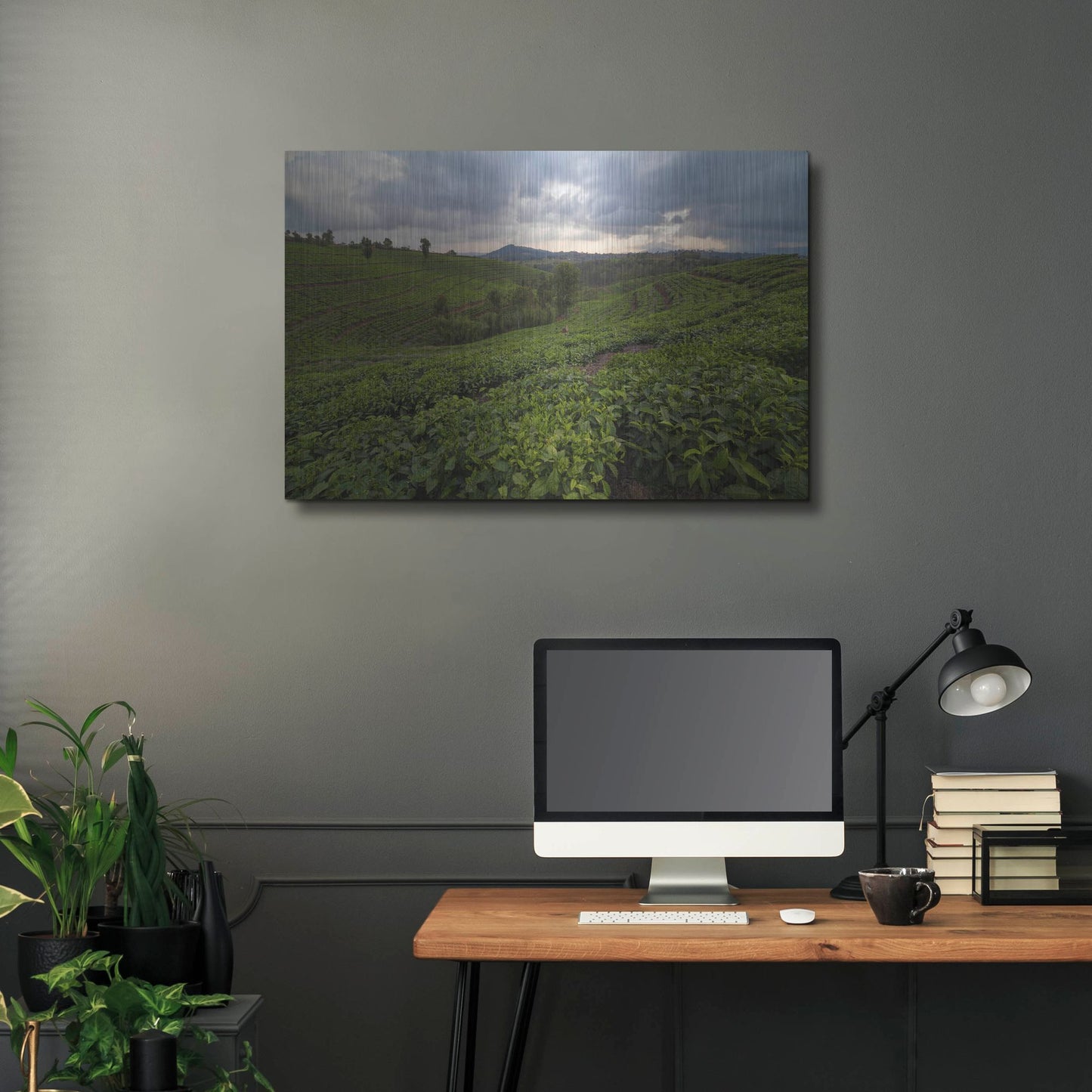 Luxe Metal Art 'Burundi Tea Field' by Joe Reimer Photography, Metal Wall Art,36x24