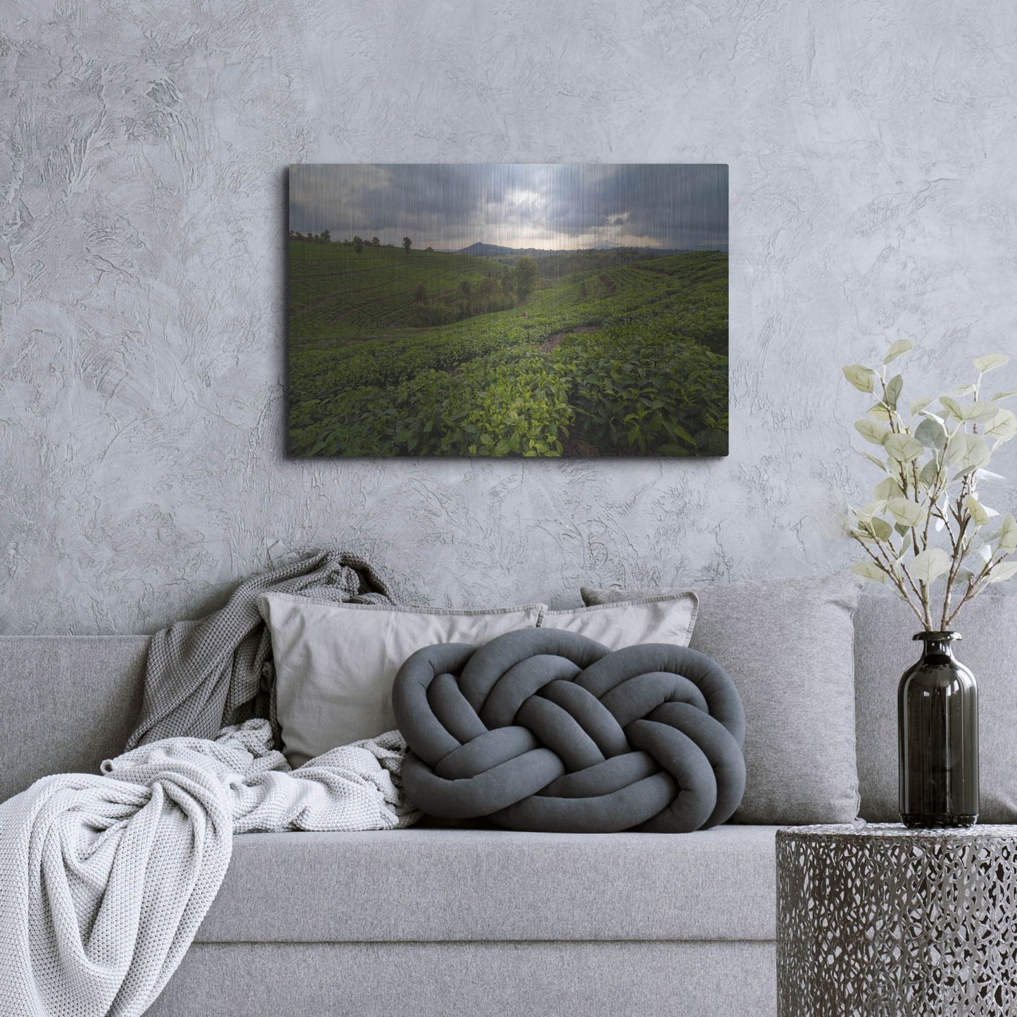 Luxe Metal Art 'Burundi Tea Field' by Joe Reimer Photography, Metal Wall Art,36x24