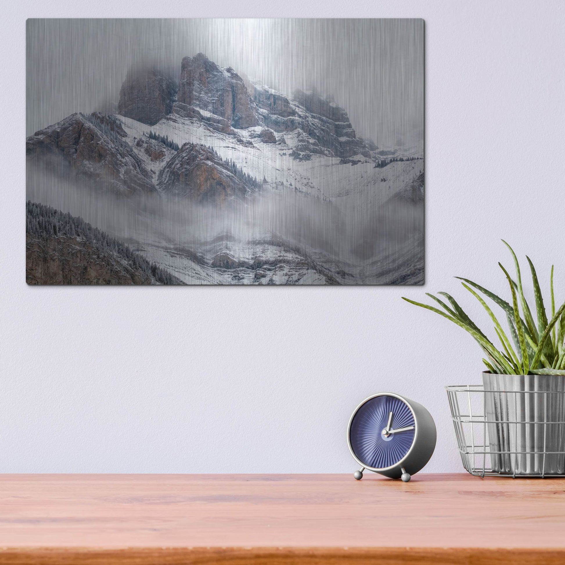 Luxe Metal Art 'Cascade Mountain 1' by Joe Reimer Photography, Metal Wall Art,16x12