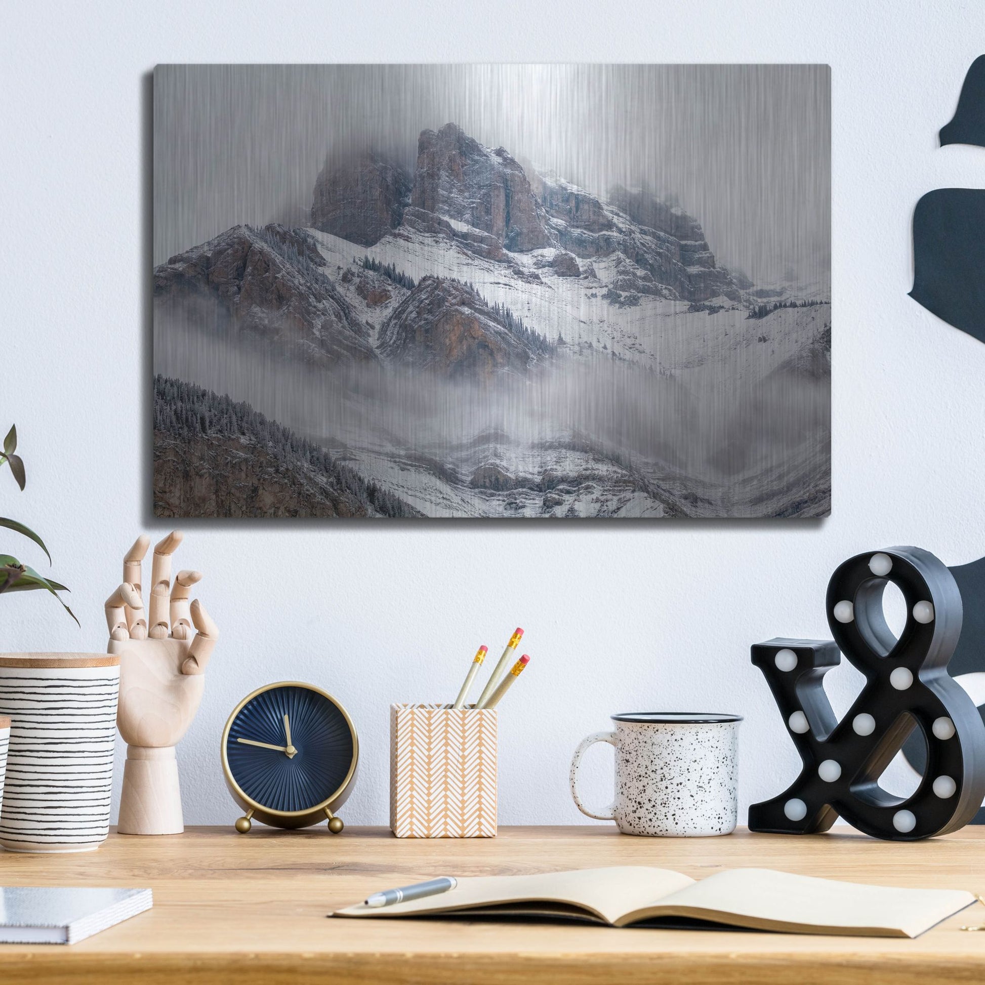 Luxe Metal Art 'Cascade Mountain 1' by Joe Reimer Photography, Metal Wall Art,16x12