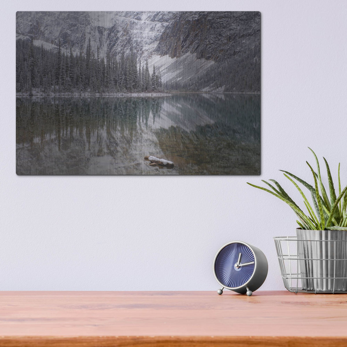 Luxe Metal Art 'Cavell Lake 1' by Joe Reimer Photography, Metal Wall Art,16x12