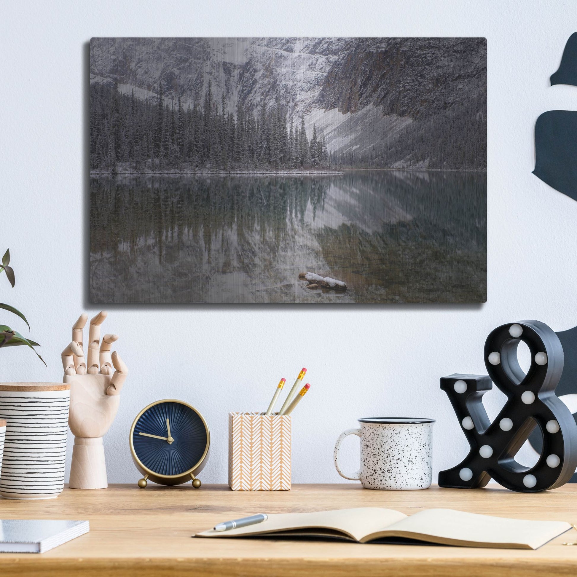 Luxe Metal Art 'Cavell Lake 1' by Joe Reimer Photography, Metal Wall Art,16x12