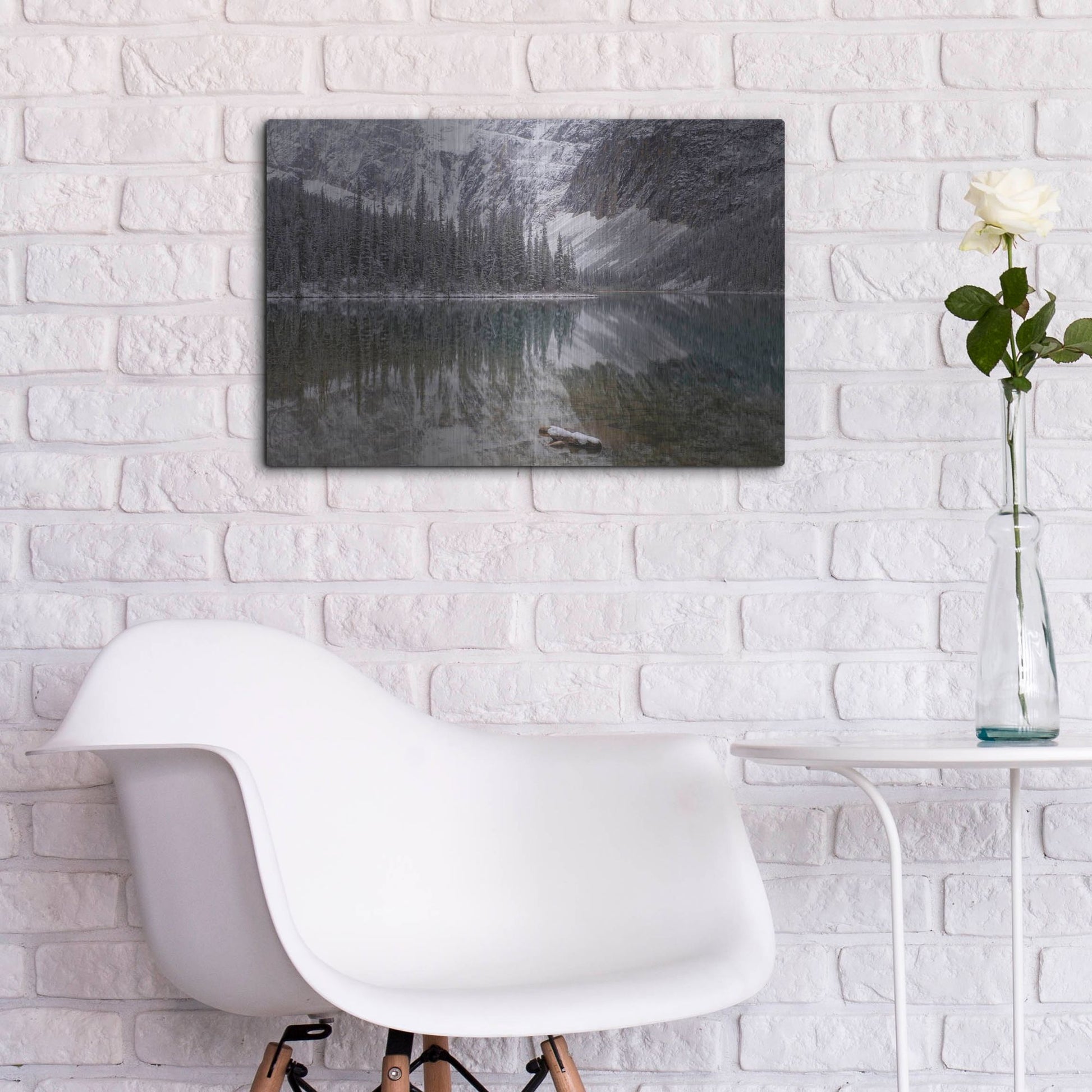 Luxe Metal Art 'Cavell Lake 1' by Joe Reimer Photography, Metal Wall Art,24x16