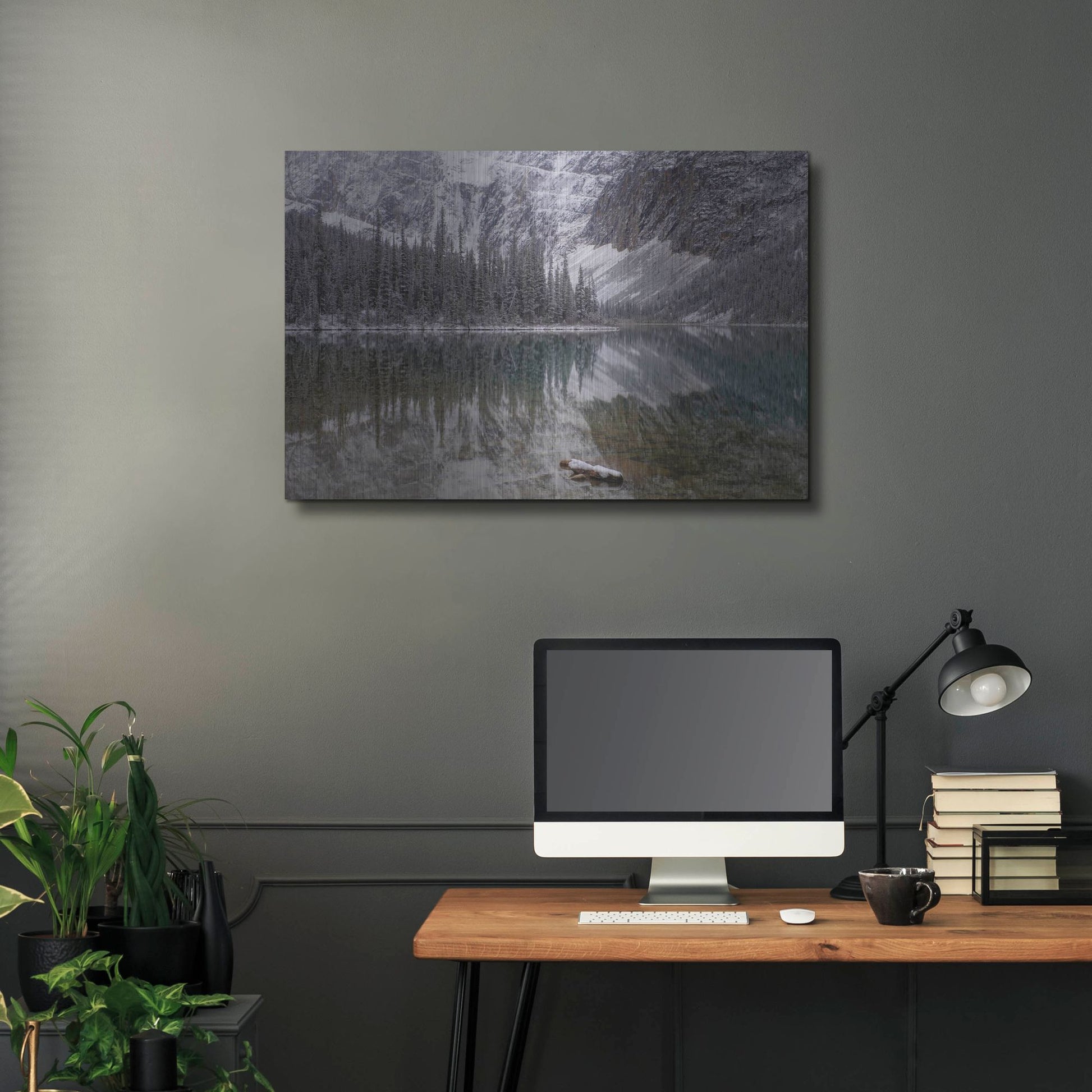 Luxe Metal Art 'Cavell Lake 1' by Joe Reimer Photography, Metal Wall Art,36x24