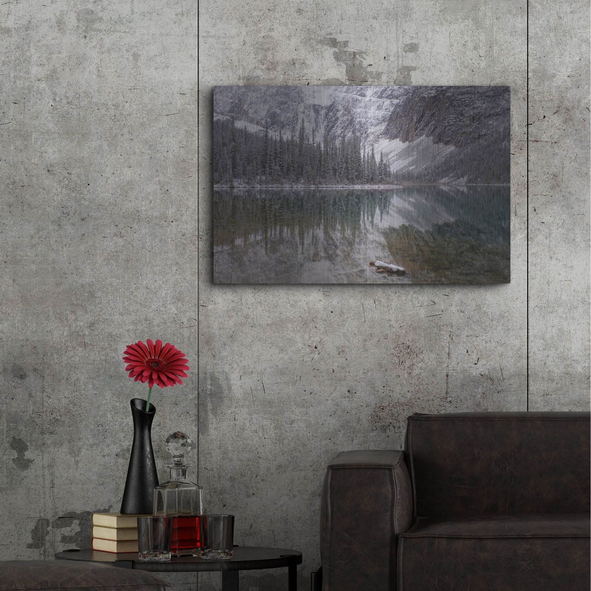 Luxe Metal Art 'Cavell Lake 1' by Joe Reimer Photography, Metal Wall Art,36x24
