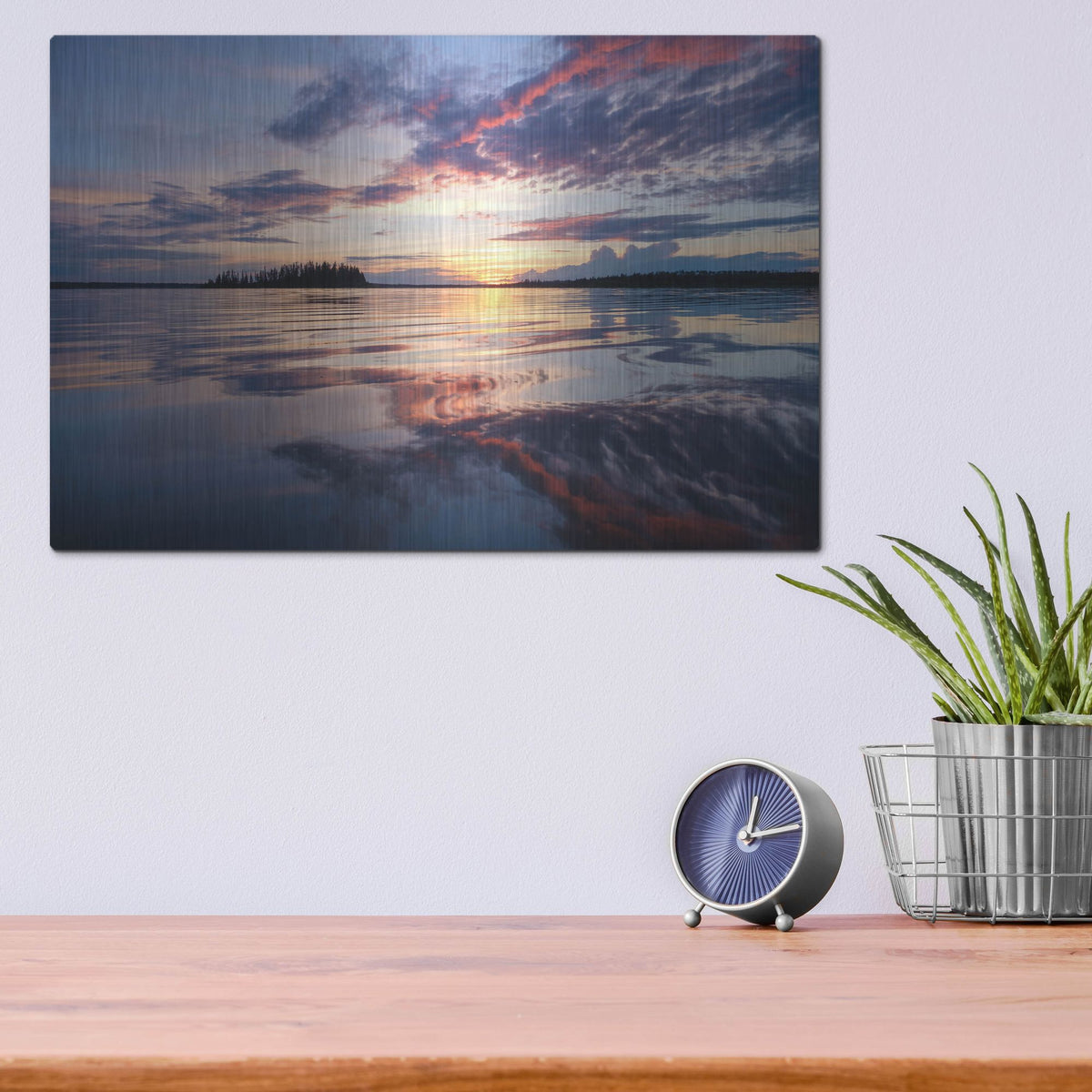 Luxe Metal Art 'Elk Island 2' by Joe Reimer Photography, Metal Wall Art,16x12