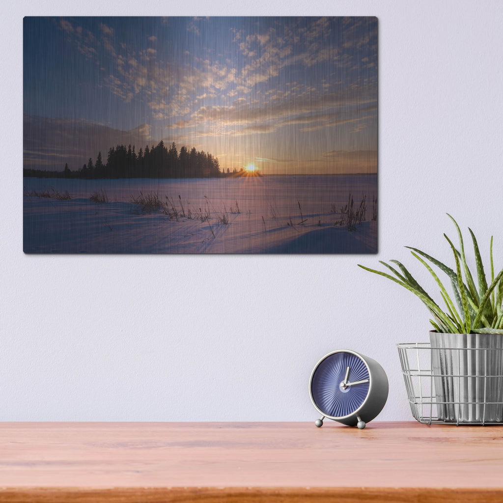 Luxe Metal Art 'Elk Island 3' by Joe Reimer Photography, Metal Wall Art,16x12