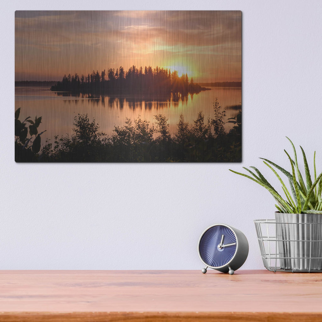 Luxe Metal Art 'Elk Island 4' by Joe Reimer Photography, Metal Wall Art,16x12