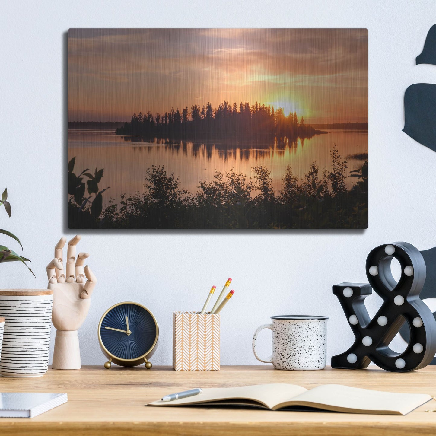 Luxe Metal Art 'Elk Island 4' by Joe Reimer Photography, Metal Wall Art,16x12