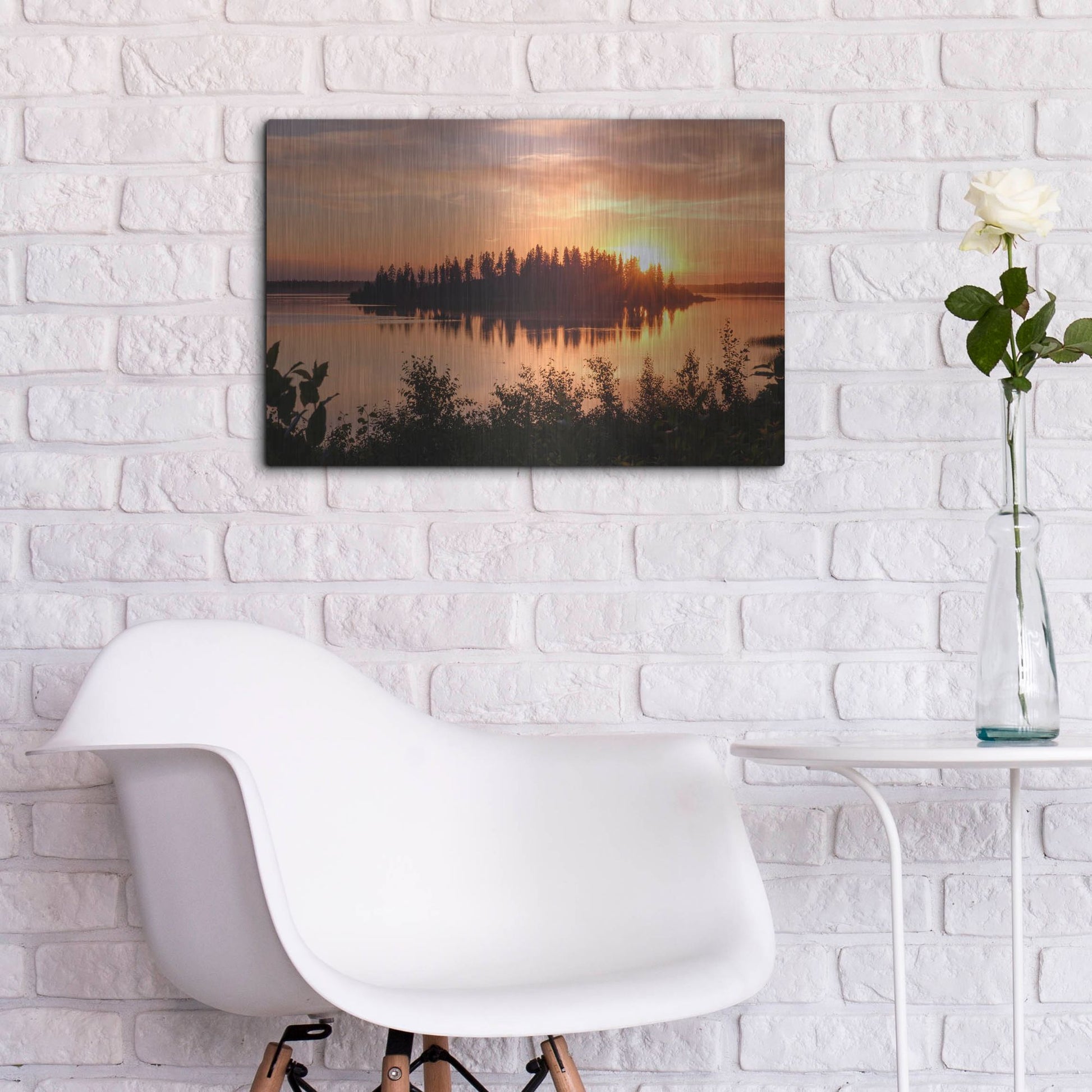 Luxe Metal Art 'Elk Island 4' by Joe Reimer Photography, Metal Wall Art,24x16
