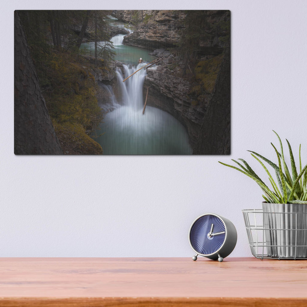 Luxe Metal Art 'Johnston Canyon 1' by Joe Reimer Photography, Metal Wall Art,16x12