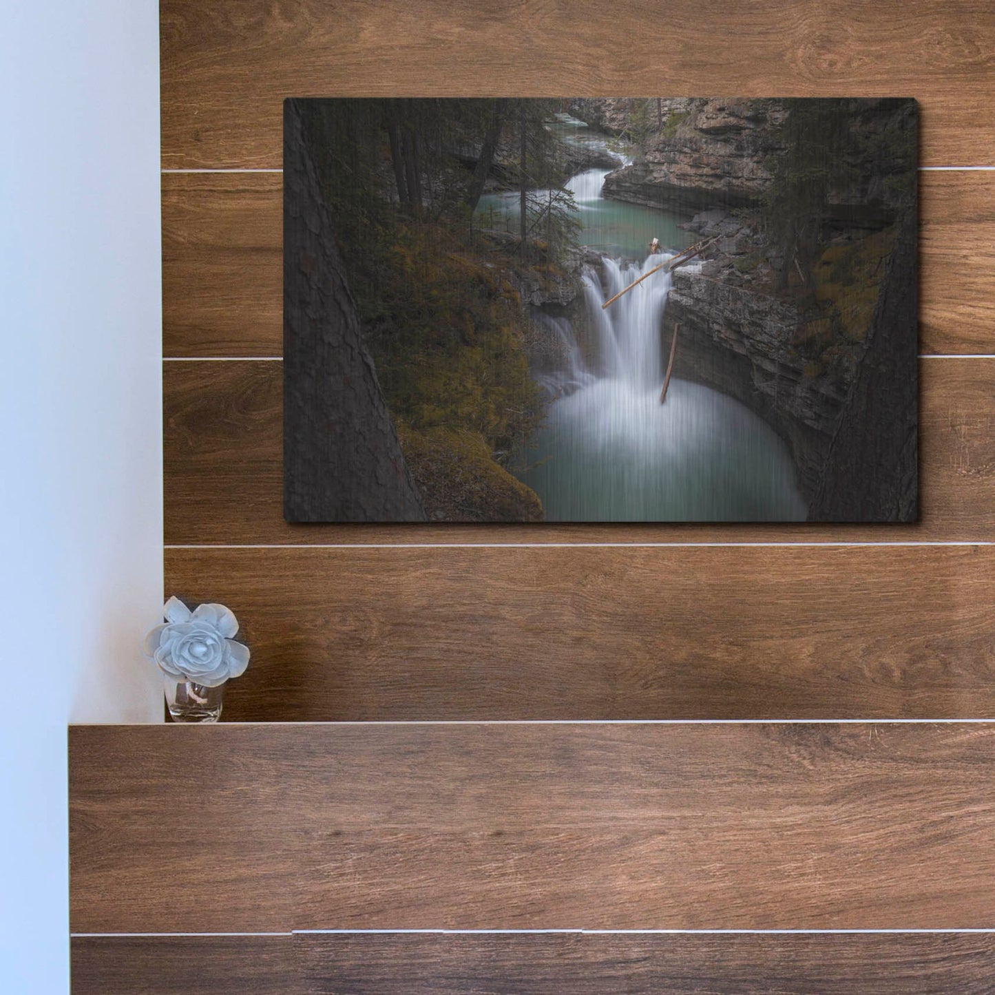 Luxe Metal Art 'Johnston Canyon 1' by Joe Reimer Photography, Metal Wall Art,16x12