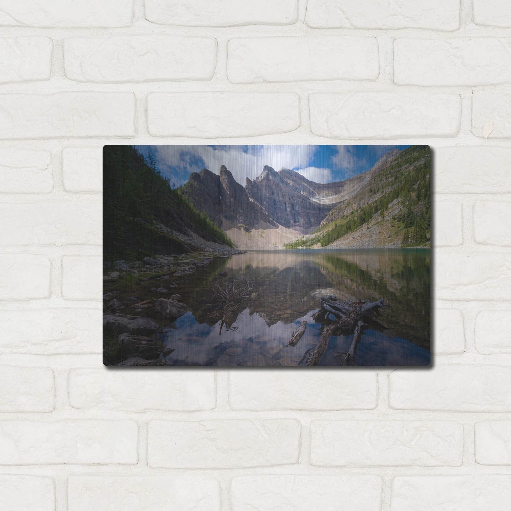 Luxe Metal Art 'Lake Agnes 1' by Joe Reimer Photography, Metal Wall Art,16x12