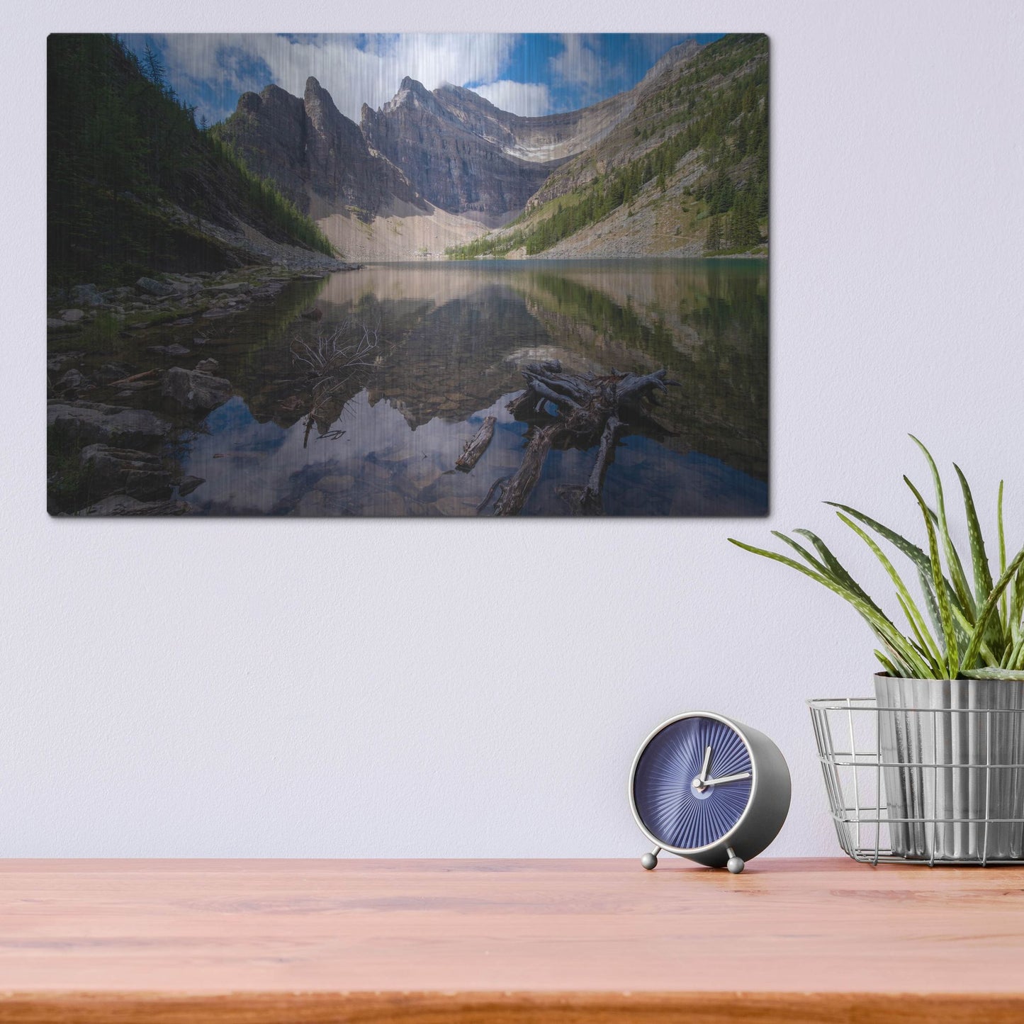 Luxe Metal Art 'Lake Agnes 1' by Joe Reimer Photography, Metal Wall Art,16x12