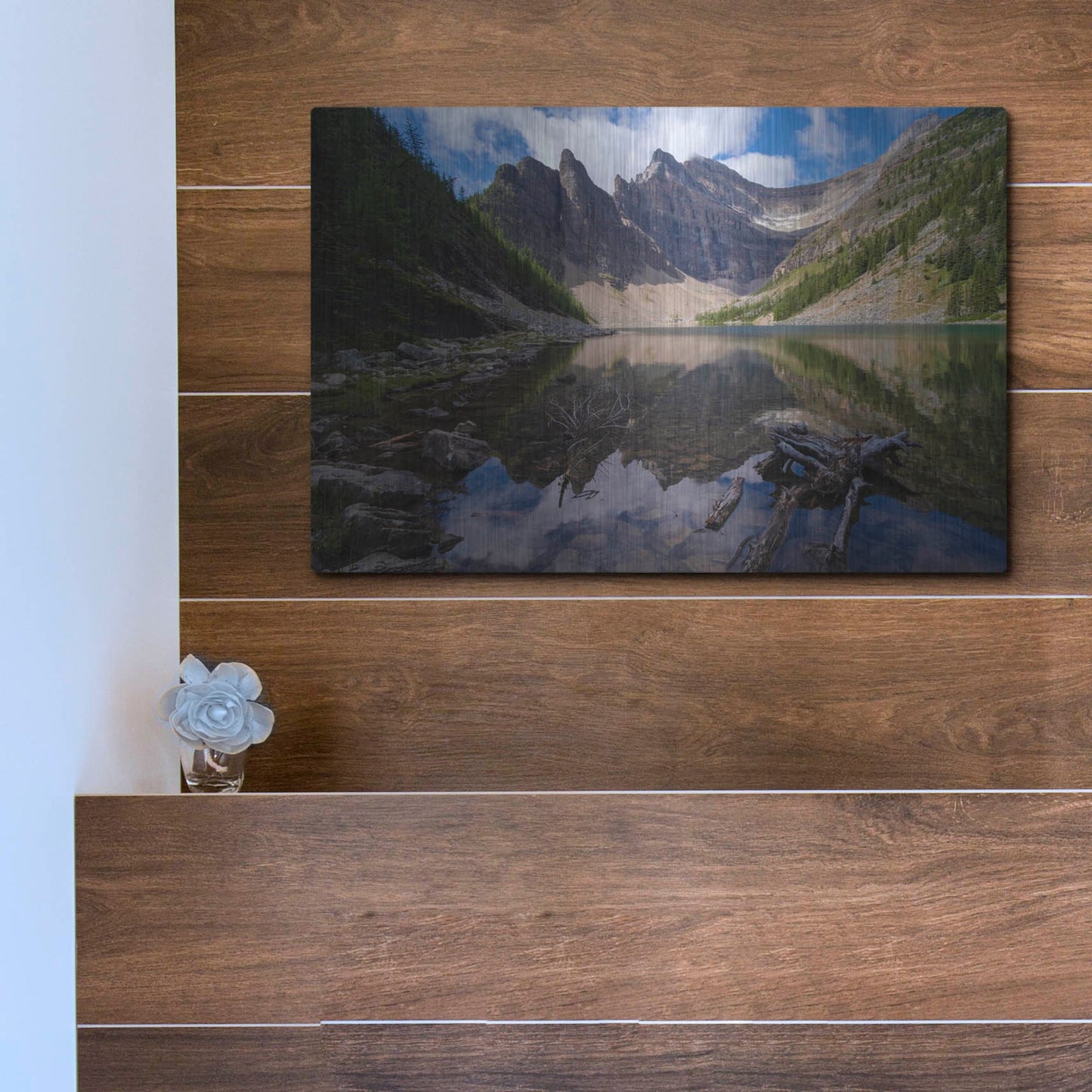 Luxe Metal Art 'Lake Agnes 1' by Joe Reimer Photography, Metal Wall Art,16x12
